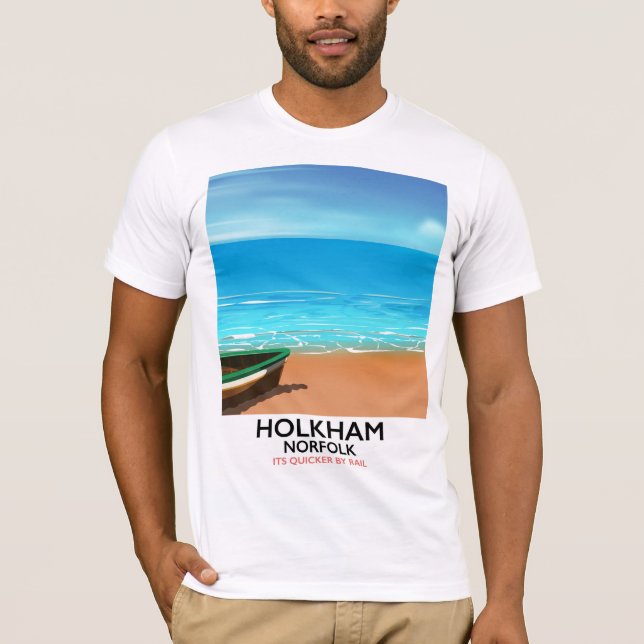 T-shirt Affiche de voyage de la plage de Holkham Norfolk (Devant)