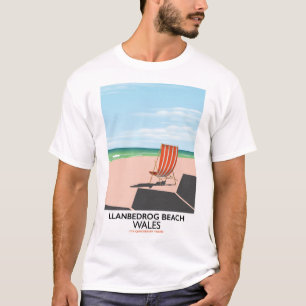T-shirt Affiche de voyage de la plage de Llanbedrog au Pay