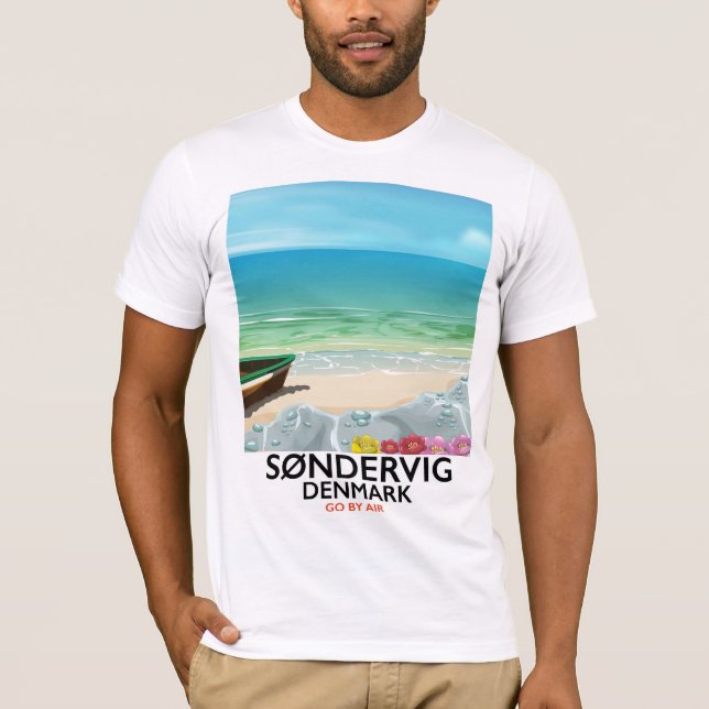 T-shirt Affiche de voyage de la plage de Søndervig Danemar (Devant)