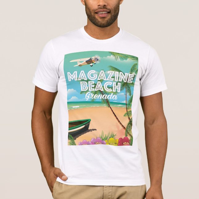 T-shirt Affiche de voyage de la plage du magazine Grenade (Devant)