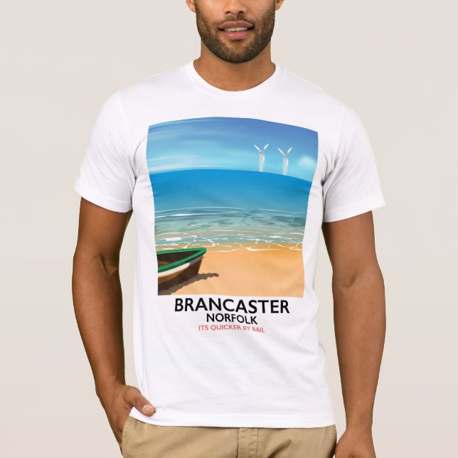 T-shirt Affiche de voyage de la plage ferroviaire de Branc (Devant)