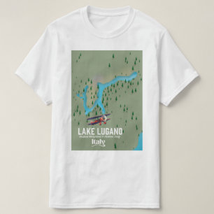 T-shirt Affiche de voyage de lac Lugano Italie - de la