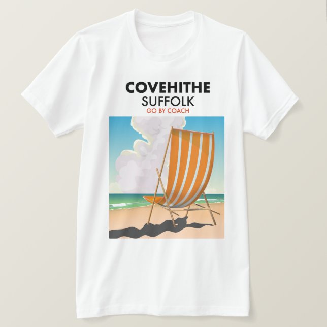 T-shirt Affiche de voyage de plage suffolée Covehithe (Design devant)