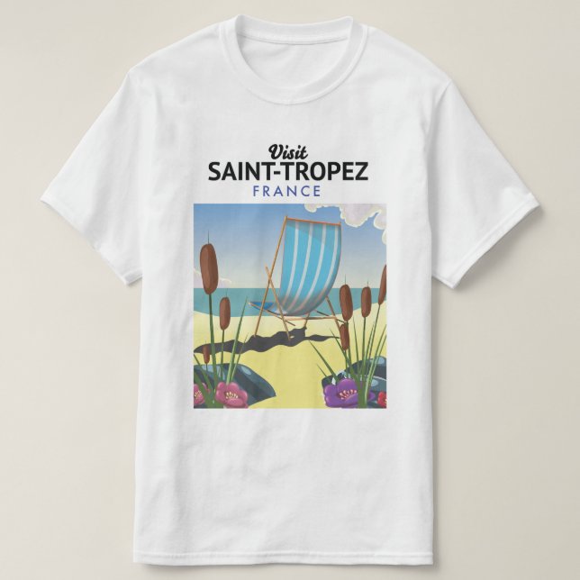 T-shirt Affiche de voyage de Saint-Tropez France (Design devant)