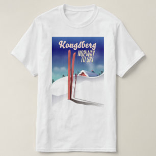 T-shirt Affiche de voyage de ski à Kongsberg norvège.