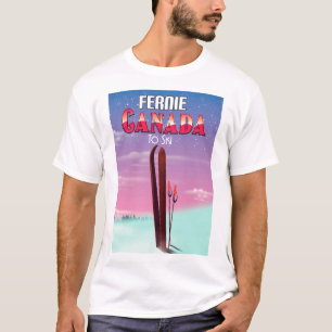 T-shirt Affiche de voyage de ski de Fernie Canada.