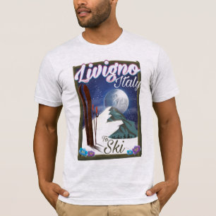 T-shirt Affiche de voyage de ski de Livigno Italie