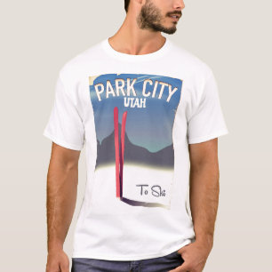 T-shirt Affiche de voyage de ski de l'Utah Park City