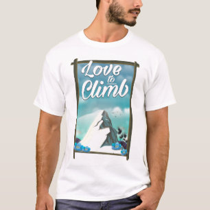 T-shirt Affiche de voyage de style vintage Love to Climb