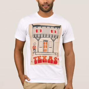 T-shirt Affiche de voyage de style vintage Texas Cowboy