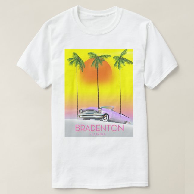 T-shirt Affiche de voyage de voiture classique de Bradento (Design devant)