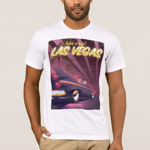 T-shirt Affiche de voyage de voiture classique de Las Vega