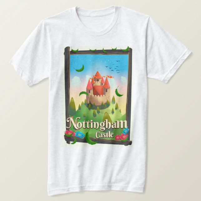 T-shirt Affiche de voyage du château de Nottingham (Design devant)