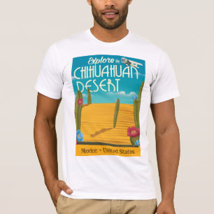 T-shirt Affiche de voyage du désert de Chihuahuan États-Un