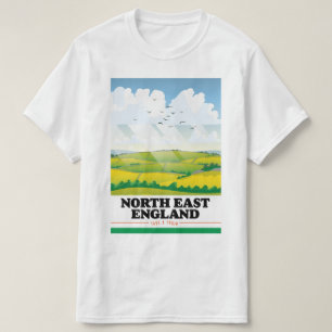 T-shirt Affiche de voyage du Nord-Est de l'Angleterre.