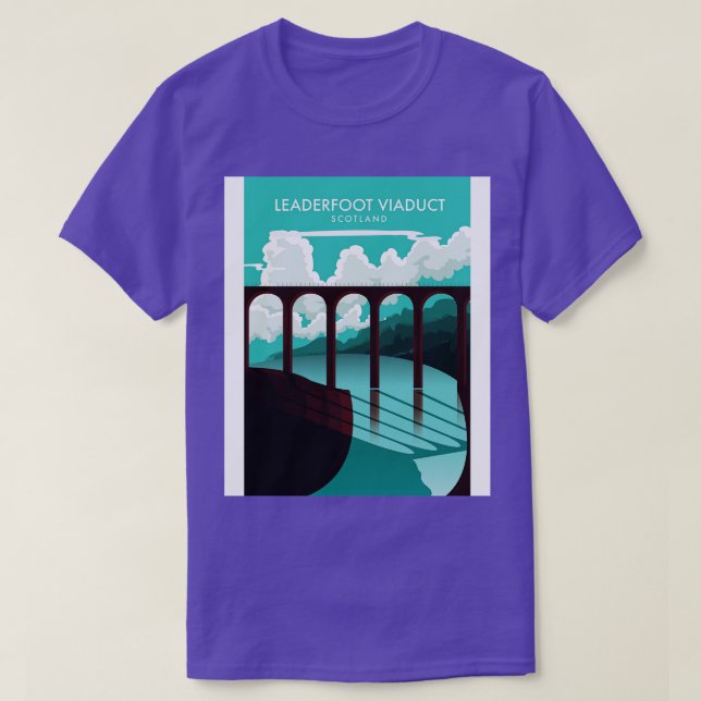 T-shirt Affiche de voyage du Viaduc de Leaderfoot en Écoss (Design devant)