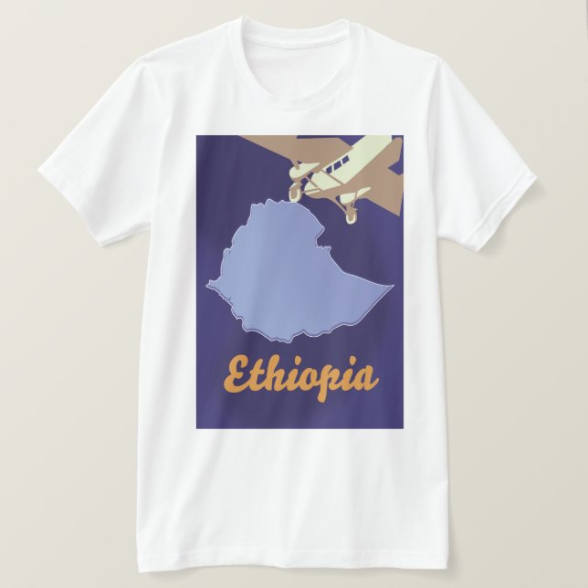 T-shirt Affiche de voyage en Éthiopie (Design devant)