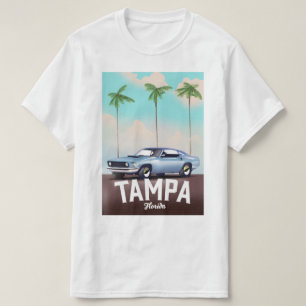 T-shirt Affiche de voyage en voiture à Tampa Floride