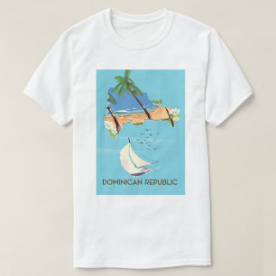 T-shirt Affiche de voyage en yacht carte de la République 