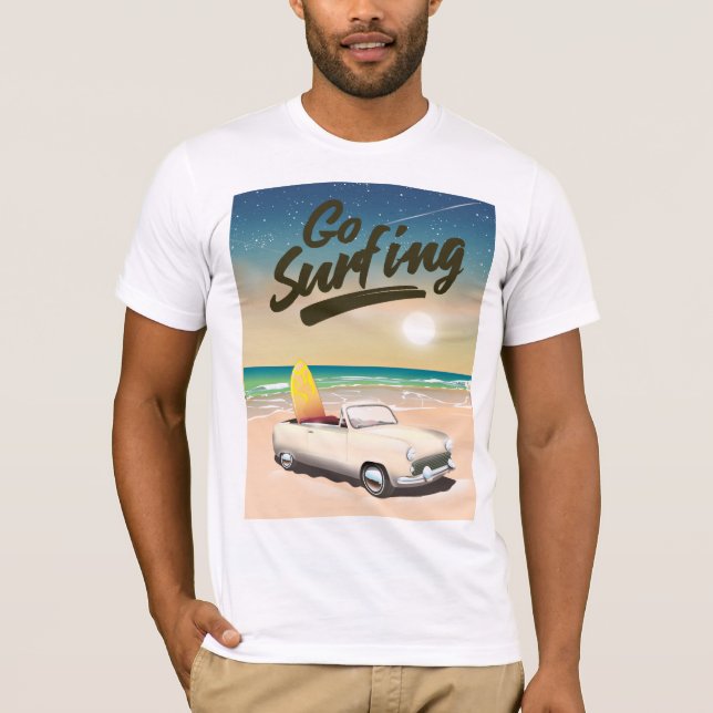 T-shirt Affiche de voyage Go Surfing ! (Devant)