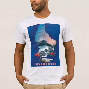 T-shirt Affiche de voyage illustrée de la carte du Luxembo