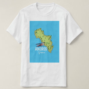 T-shirt Affiche de voyage illustrée de la carte grecque d'