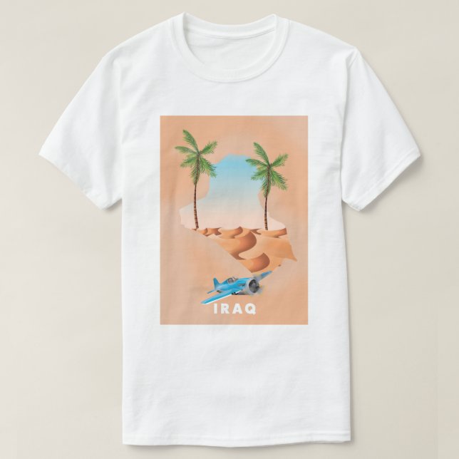 T-shirt Affiche de voyage illustrée de l'Irak. (Design devant)