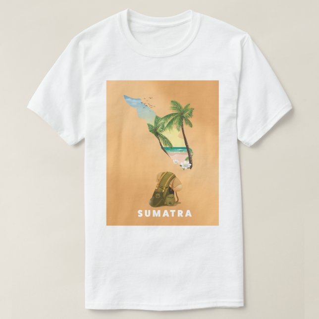 T-shirt Affiche de voyage illustrée Sumatra (Design devant)