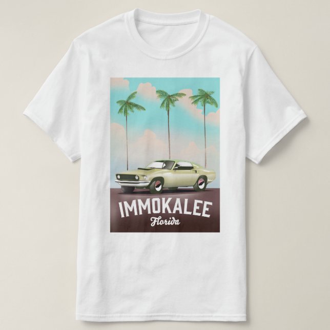 T-shirt Affiche de voyage Immokalee Floride Supercar (Design devant)