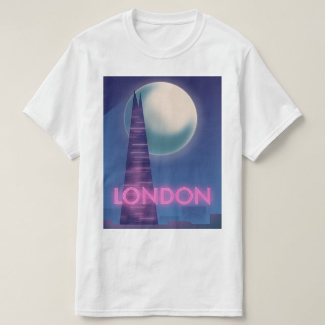 T-shirt Affiche de voyage Londres néon (Design devant)