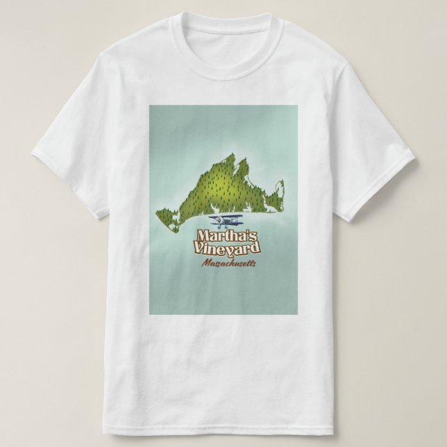 T-shirt Affiche de voyage Martha's vineyard Massachusetts (Design devant)