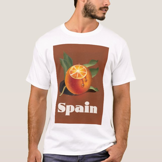 T-shirt Affiche de voyage orange Espagne (Devant)