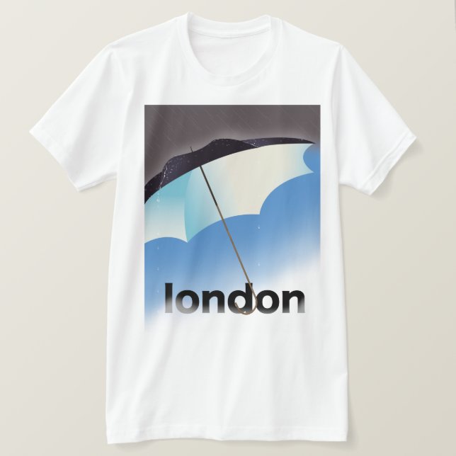 T-shirt Affiche de voyage parapluie Londres (Design devant)