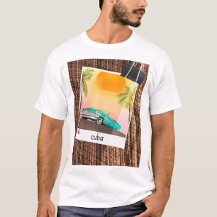 T-shirt Affiche de voyage photo de voiture vintage cubaine