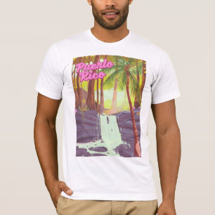 T-shirt Affiche de voyage Porto Rico Tropical Palm