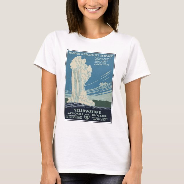 T-shirt Affiche De Voyage Pour Le Parc National De Yellows (Devant)
