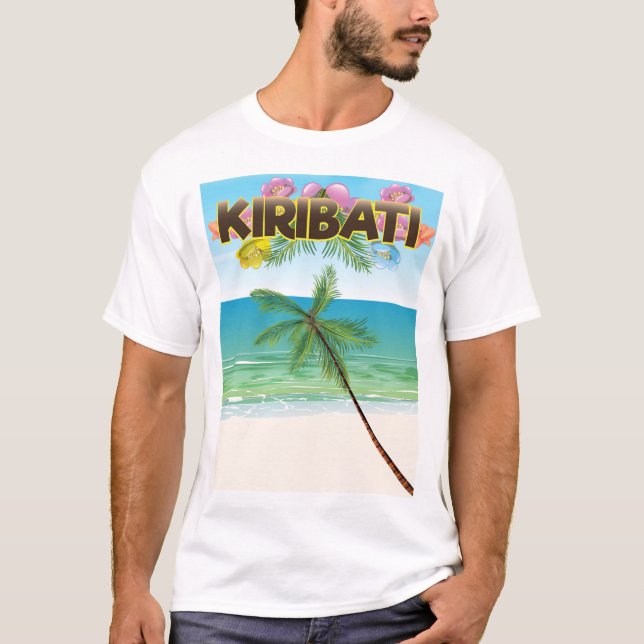 T-shirt Affiche de voyage pour l'île de Kiribati (Devant)