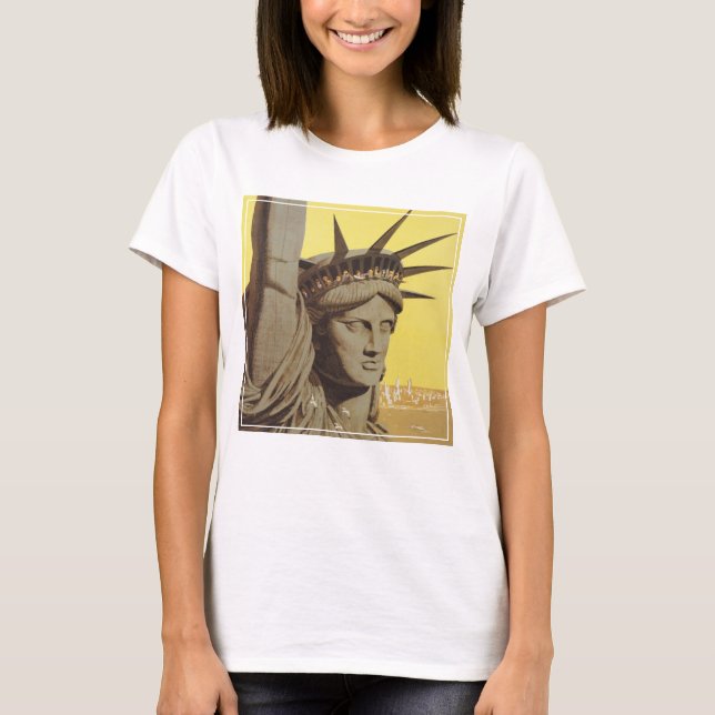 T-shirt Affiche De Voyage Pour New York, United Air Lines (Devant)