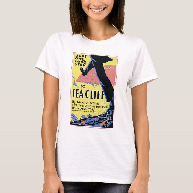 T-shirt Affiche de voyage Promotion Sea Cliff, Long Island (Devant)