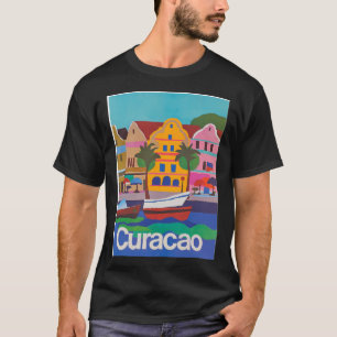 T-shirt Affiche de voyage rétro vintage de Curaçao