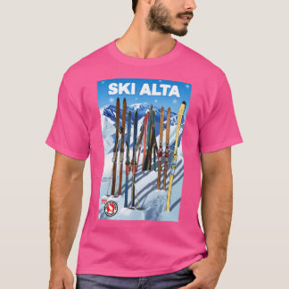 T-shirt Affiche de voyage Ski Alta de style vintage