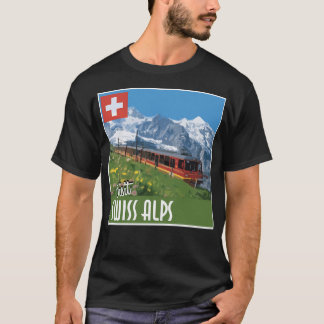 T-shirt Affiche de voyage vintage Alpes suisses