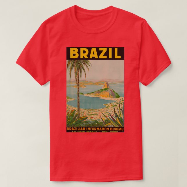 T-shirt Affiche de voyage vintage au Brésil (Design devant)