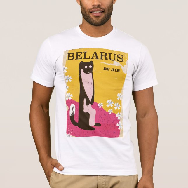 T-shirt Affiche de voyage vintage Biélorussie (Devant)