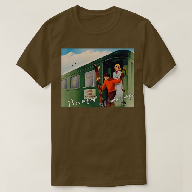 T-shirt Affiche de voyage vintage Bonne Voyage (Design devant)