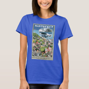 T-shirt Affiche de voyage vintage, carte de l'île de Nantu