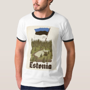 T-shirt Affiche de voyage vintage d'Estonie