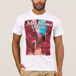 T-shirt Affiche de voyage vintage Jebel Shams, Oman.