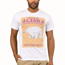 Affiche de voyage vintage ours polaire d'Alaska