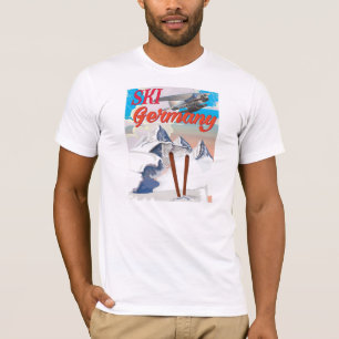 T-shirt Affiche de voyage vintage Ski Allemagne